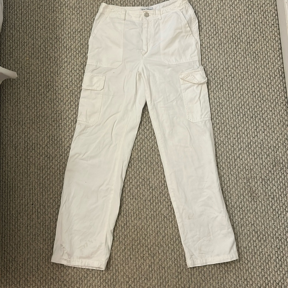 White TRF zara cargo pants
